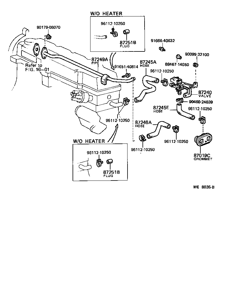 Toyota 90339-16007 PLUG, HEATER WATER