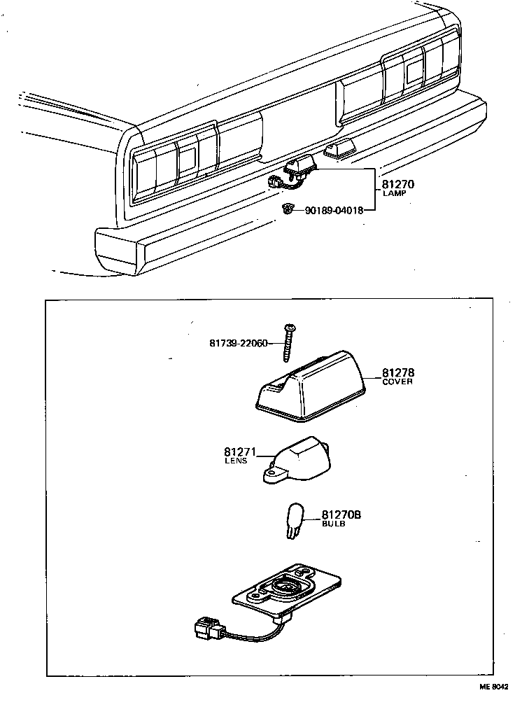 81270-19396 LAMP ASSY, LICENSE PLATE product image