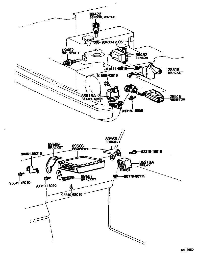 89567-22060 BRACKET, FUEL INJECTION COMPUTER product image