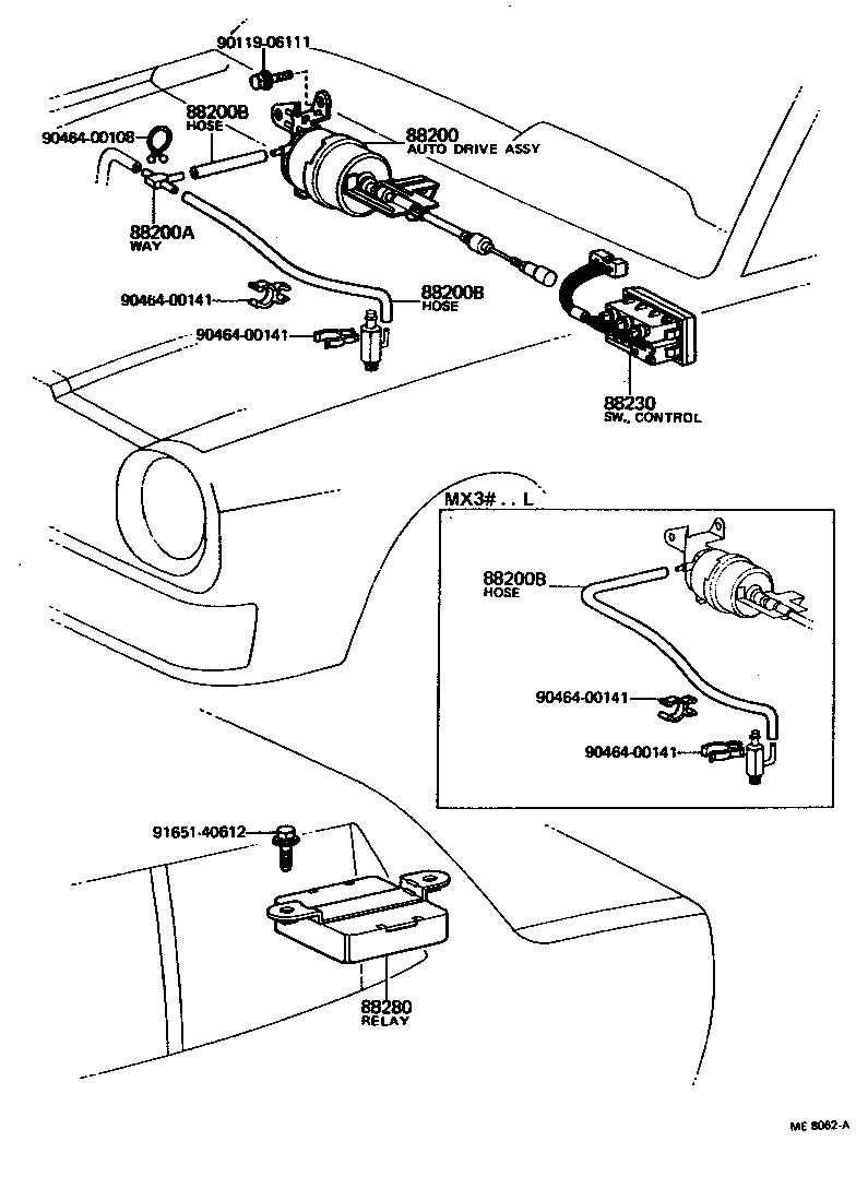 Toyota 88285-14010 SWITCH ASSY, CRUISE CONTROL(AUTO DRIVE) CONTROL