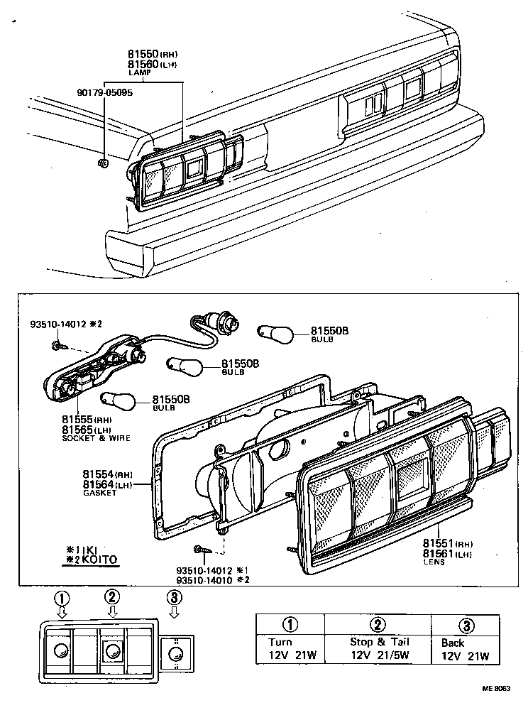 81550-80001 LAMP ASSY, REAR COMBINATION, RH product image