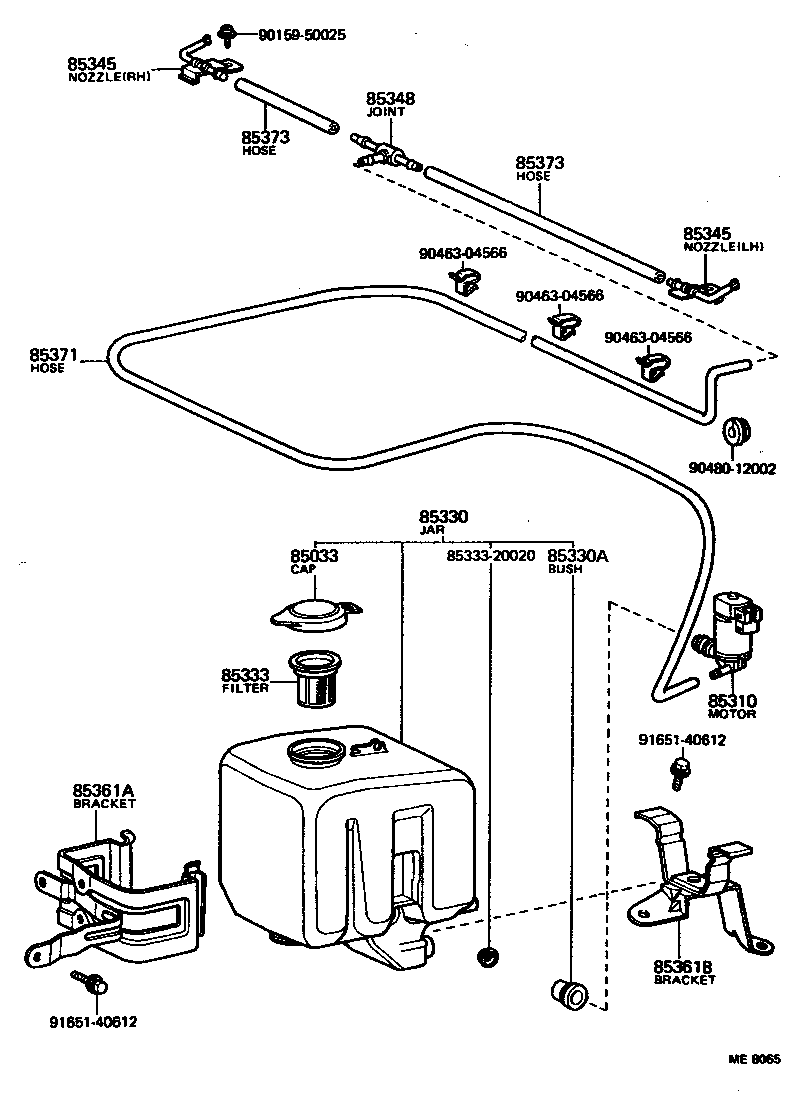 85362-22010 BRACKET, WINDSHIELD WASHER, NO.2 product image
