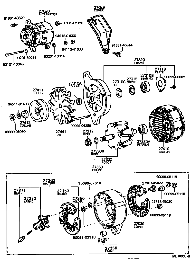 27020-54031 ALTERNATOR ASSY product image