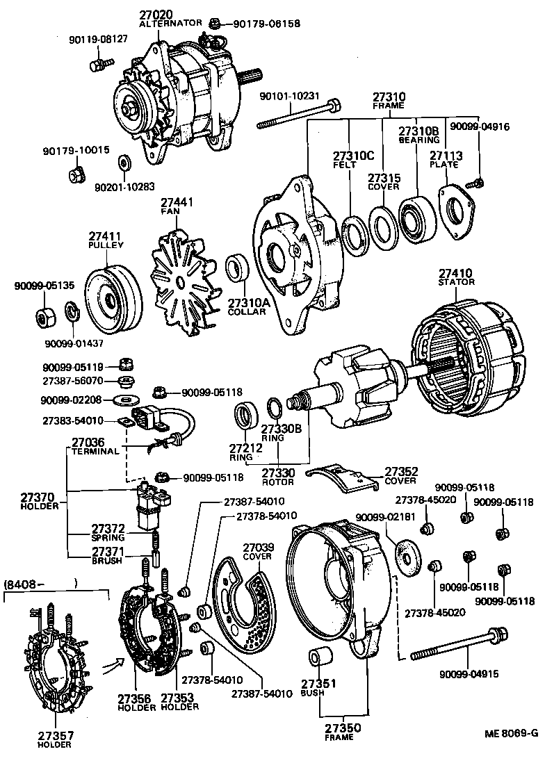 27020-54031 ALTERNATOR ASSY product image