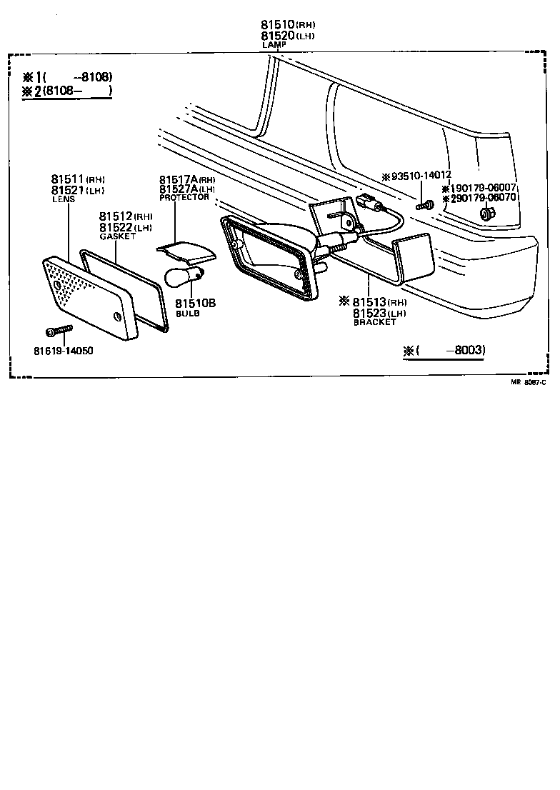 Toyota 81510-19645 LAMP ASSY, FRONT TURN SIGNAL, RH