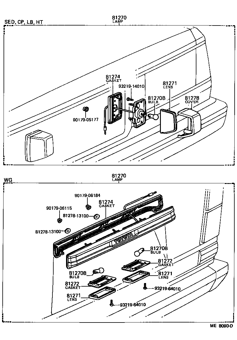 Toyota 81274-13100 GASKET, LICENSE PLATE LAMP BODY