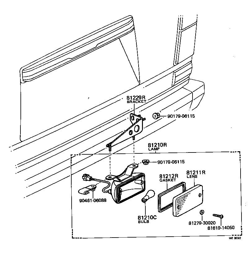 81481-12010 BRACKET, REAR FOG LAMP product image