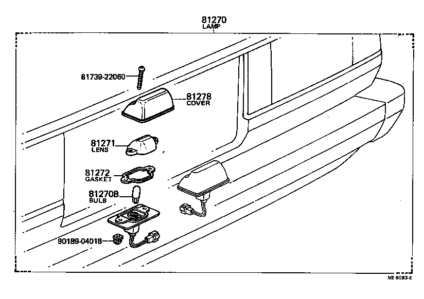 81275-13180 SOCKET AND WIRE, LICENSE PLATE LAMP product image