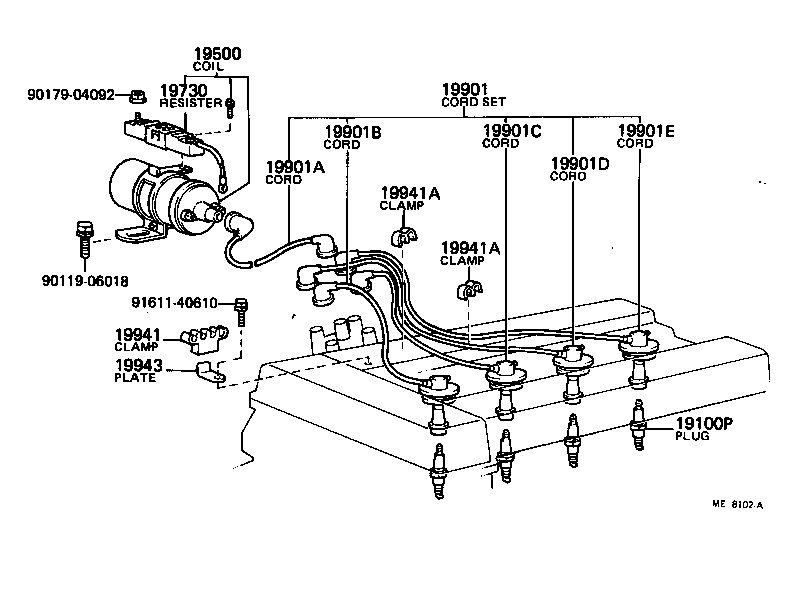 19941-88210 CLAMP, RESISTIVE CORD, NO.1 product image