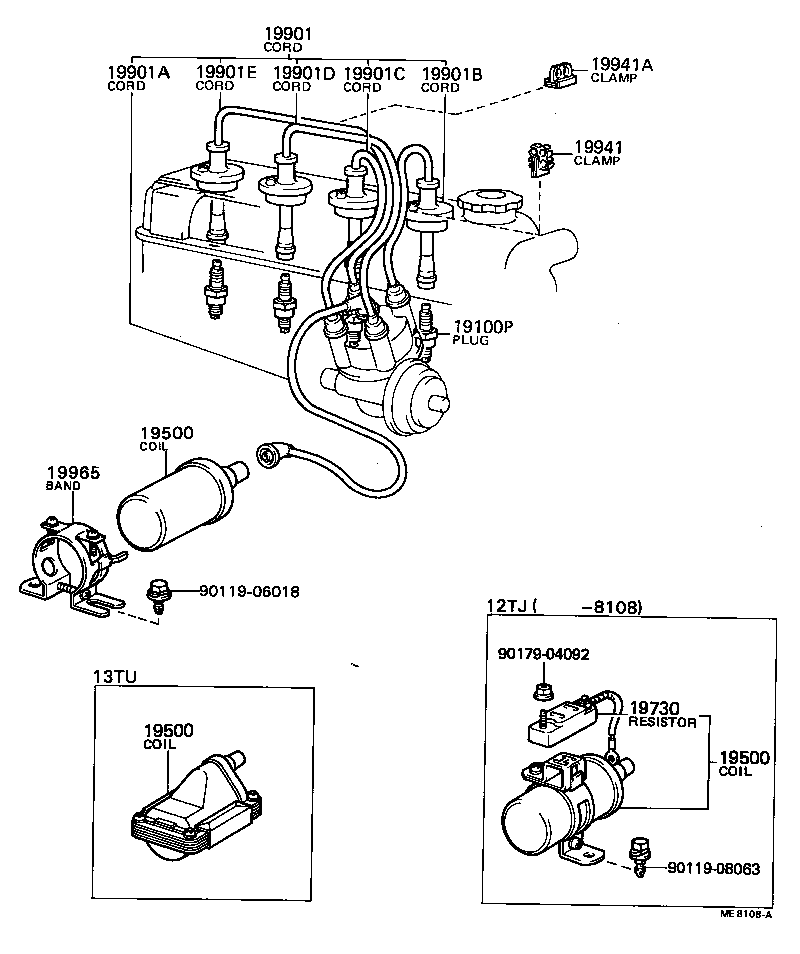 90919-03074 BAND, IGNITION COIL, NO.1 product image