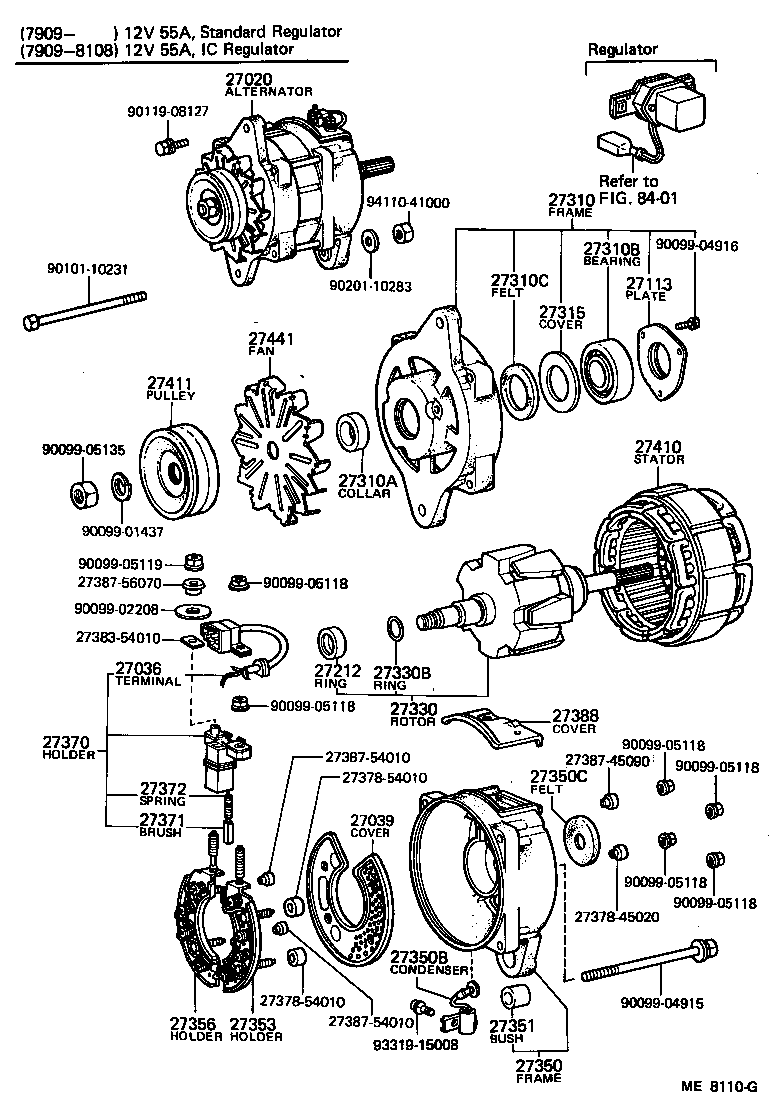 27020-44071 ALTERNATOR ASSY product image
