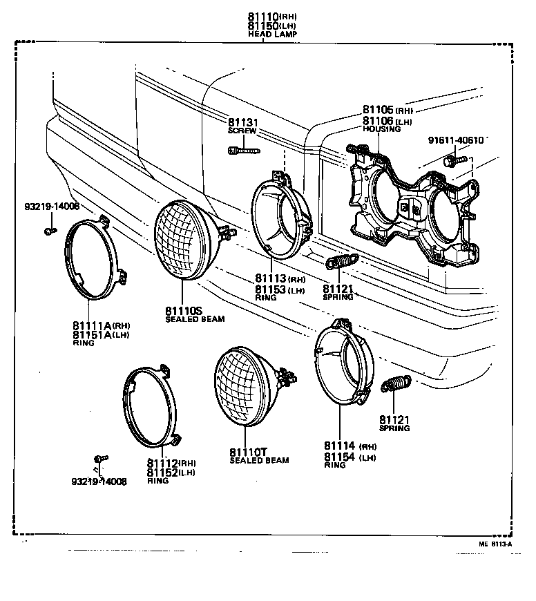 81175-30591 HOUSING SUB-ASSY, HEADLAMP, LH product image
