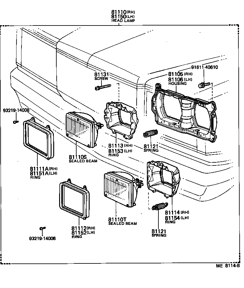 81175-30591 HOUSING SUB-ASSY, HEADLAMP, LH product image