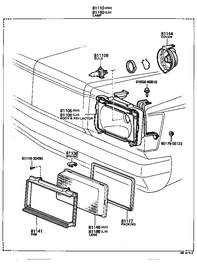81175-30591 HOUSING SUB-ASSY, HEADLAMP, LH product image