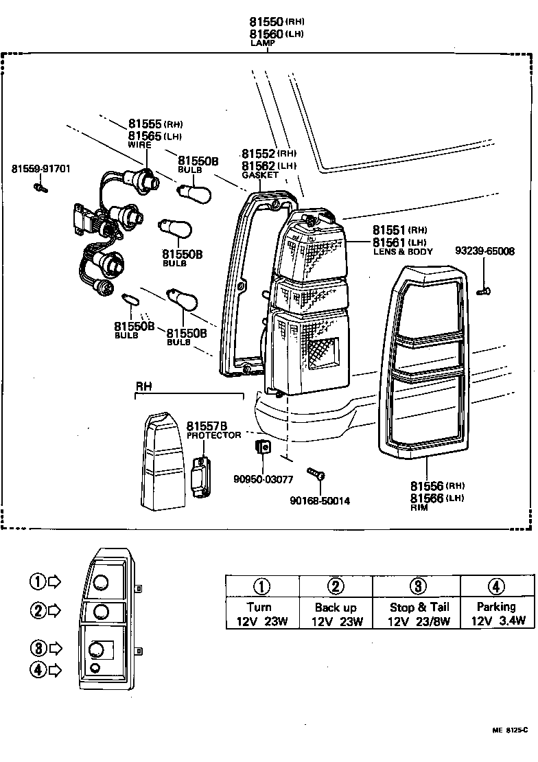 81561-30461 LENS, REAR COMBINATION LAMP, LH product image