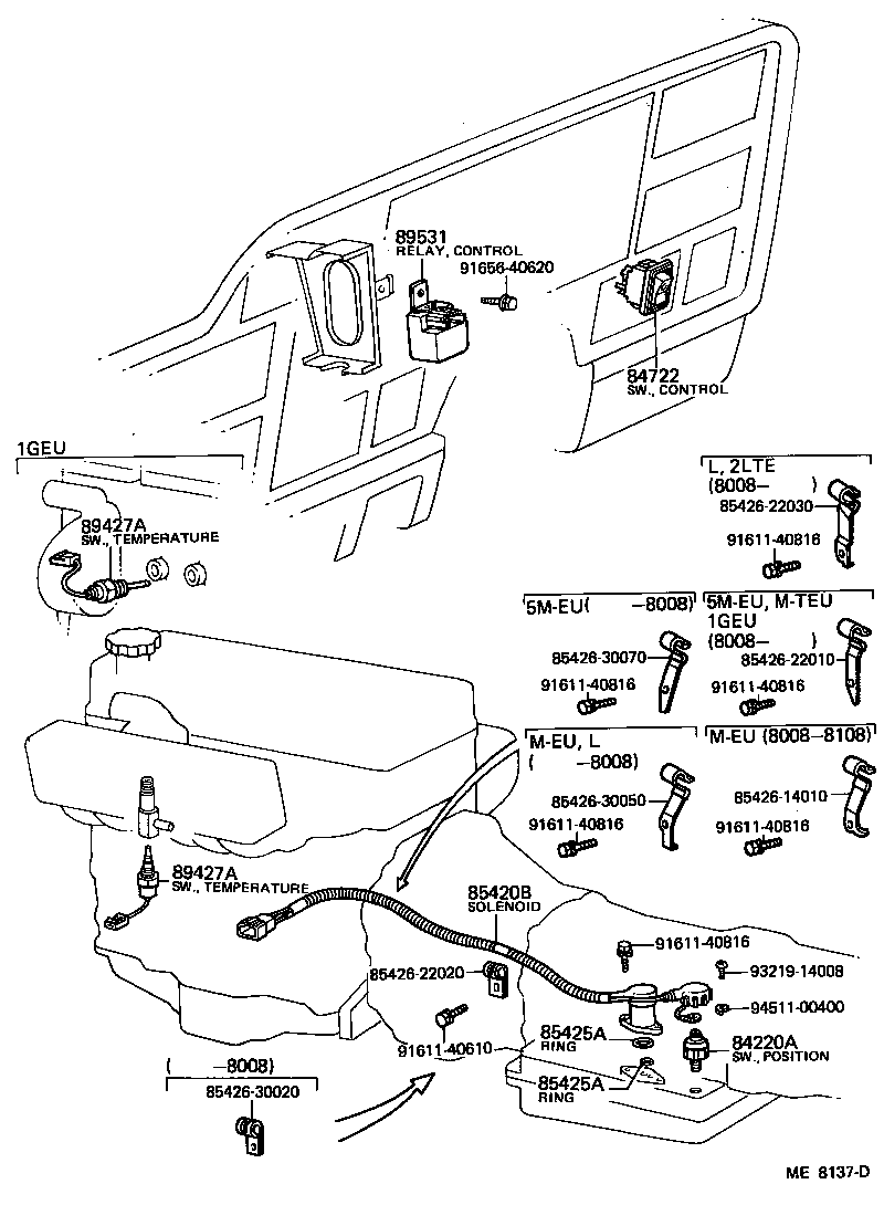 84720-30040 SWITCH ASSY, PATTERN SELECT product image