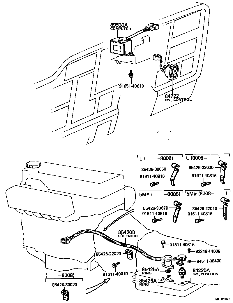 84722-30050 SWITCH, TRANSMISSION CONTROL product image