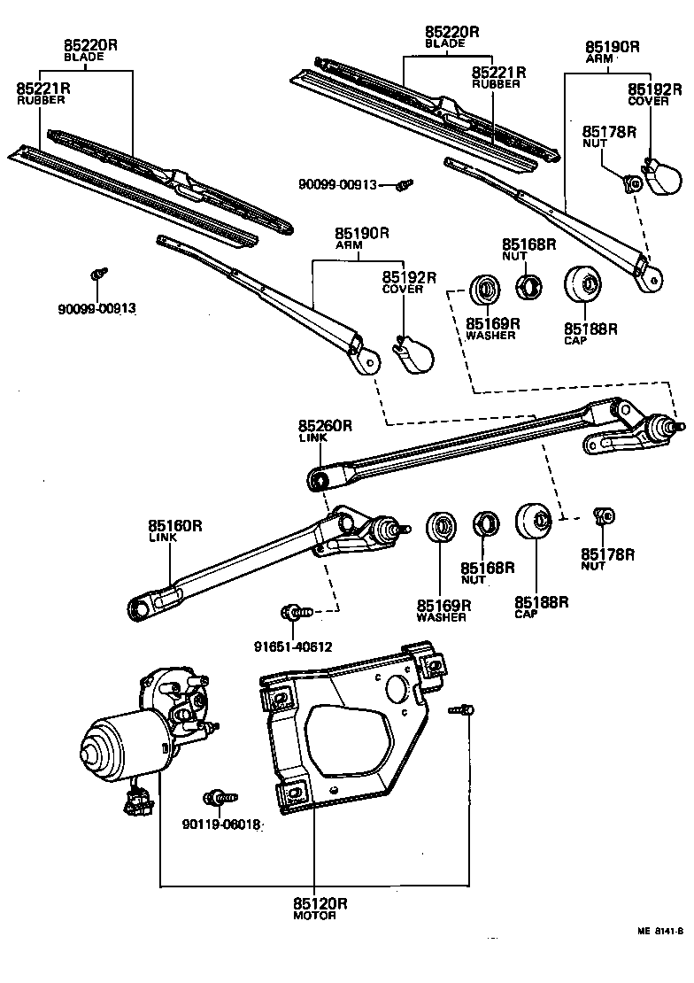 90099-05149 NUT, REAR WIPER LINK PIVOT, NO.1 product image
