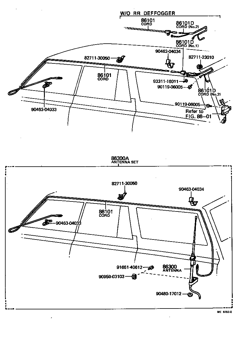 86300-30191 ANTENNA ASSY, W/HOLDER product image
