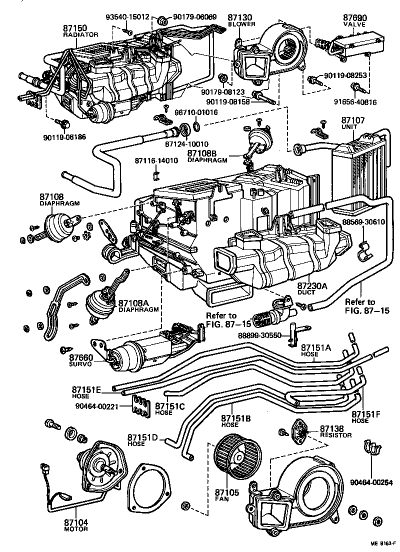 87108-30320 DIAPHRAGM SUB-ASSY, BI-LEVEL DOOR CONTROL product image