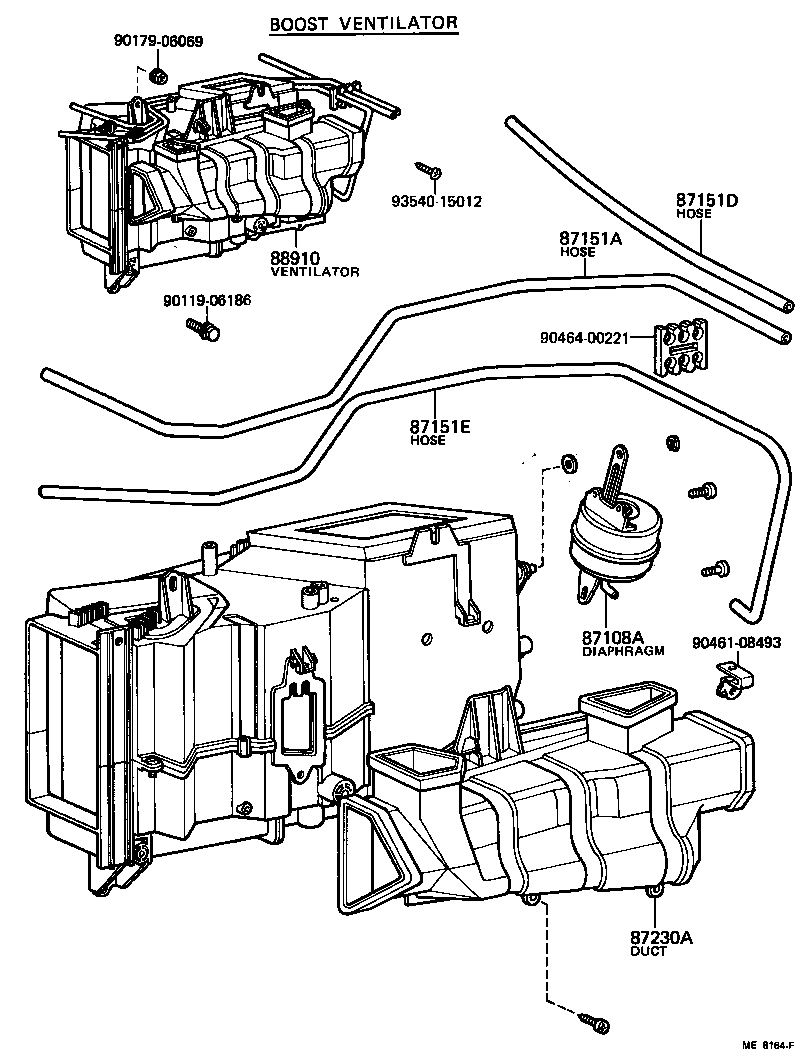 87108-30320 DIAPHRAGM SUB-ASSY, BI-LEVEL DOOR CONTROL product image