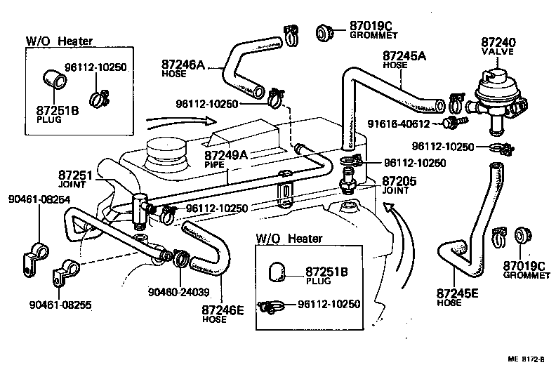 87245-30760 HOSE, HEATER WATER, OUTLET A product image