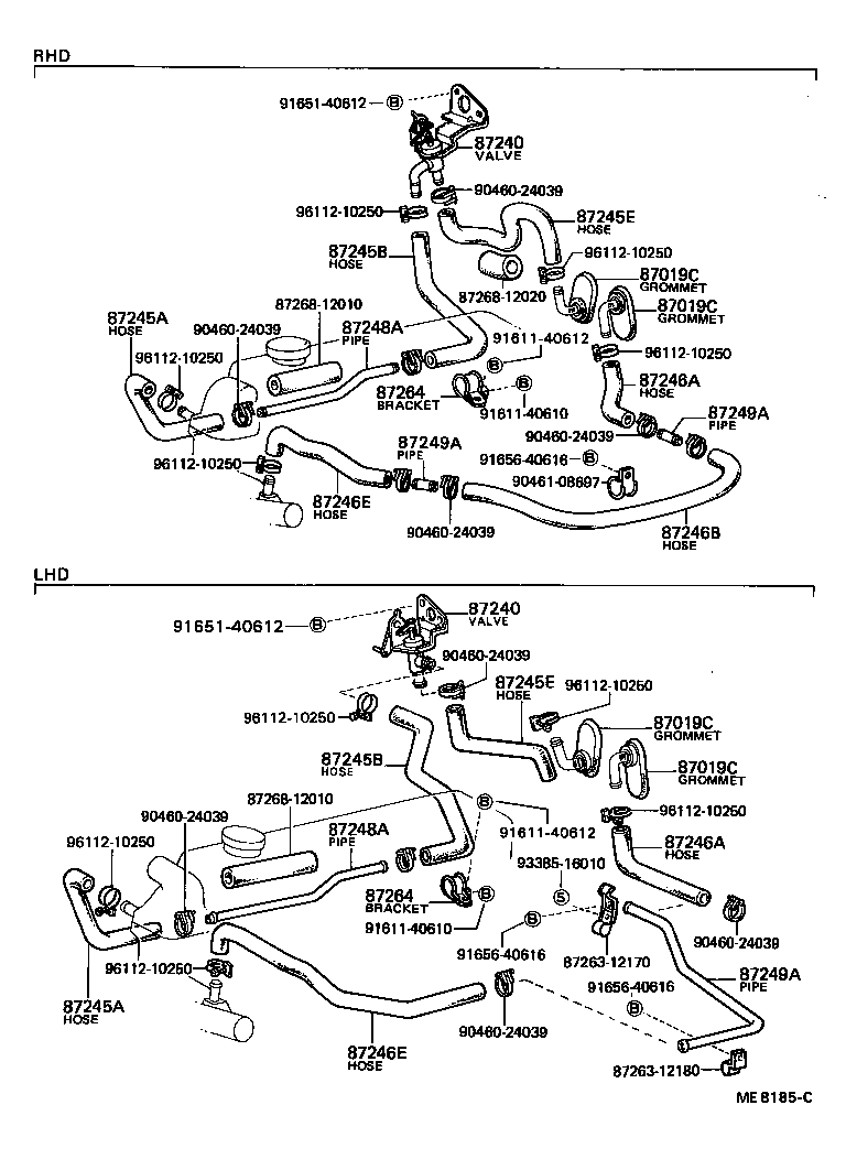 87251-14010 JOINT OR UNION, FRONT HEATER HOSE THROUGH OR INLET VALVE product image