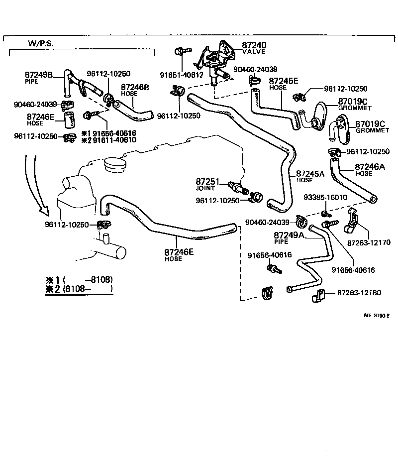 Toyota 87251-14010 JOINT OR UNION, WATER HOSE THROUGH