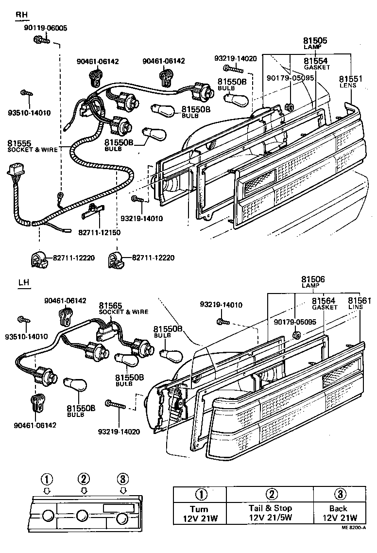 81505-19635 LAMP SUB-ASSY, REAR COMBINATION, RH product image