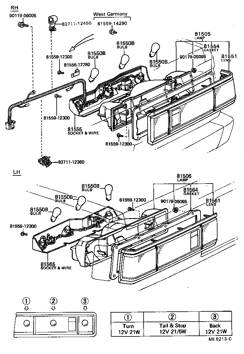 81505-19635 LAMP SUB-ASSY, REAR COMBINATION, RH product image