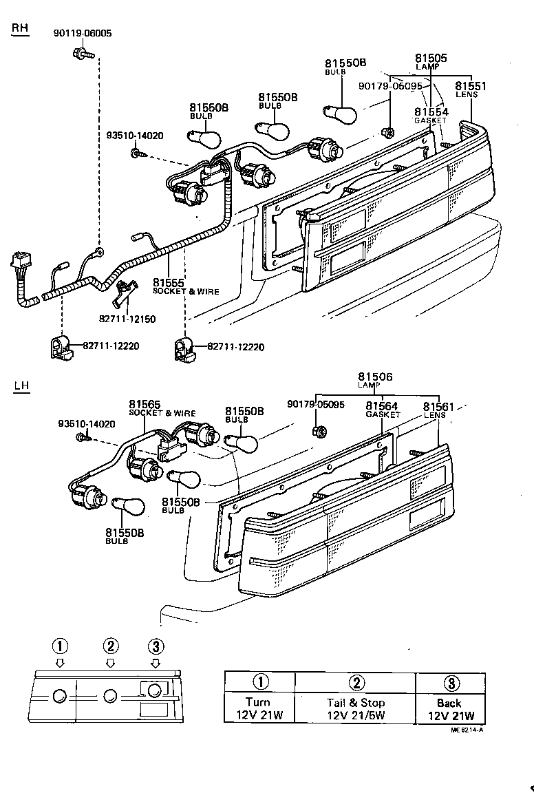 81505-19635 LAMP SUB-ASSY, REAR COMBINATION, RH product image