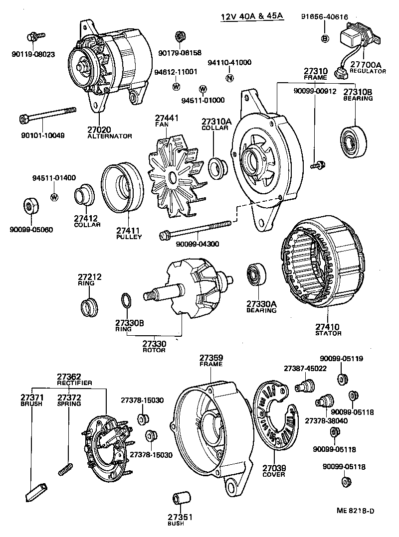 27020-18010 ALTERNATOR ASSY product image