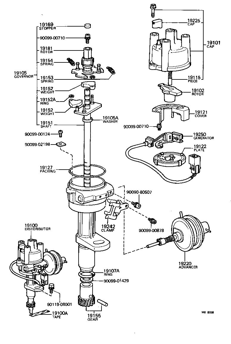 19100-13400 DISTRIBUTOR ASSY product image