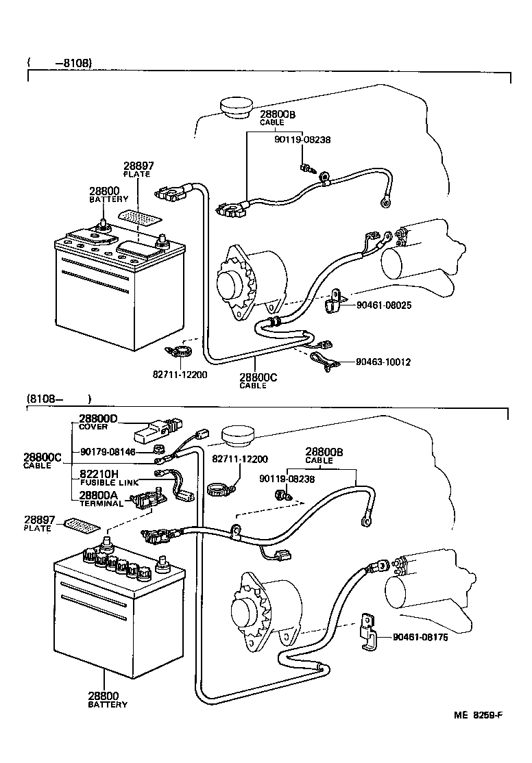 Toyota 82112-12150 CABLE, BATTERY TO STARTER(FOR BATTERY TO MAIN SWITCH)