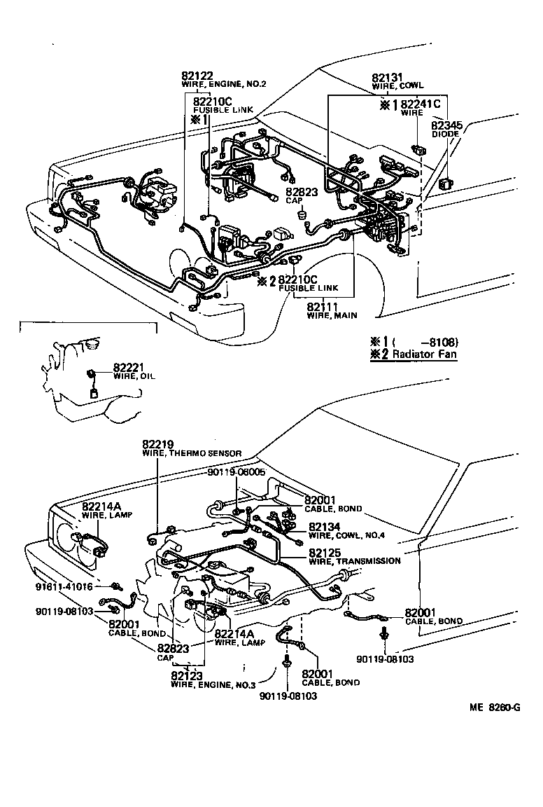 Toyota 82219-12070 WIRE, THERMO SENSOR