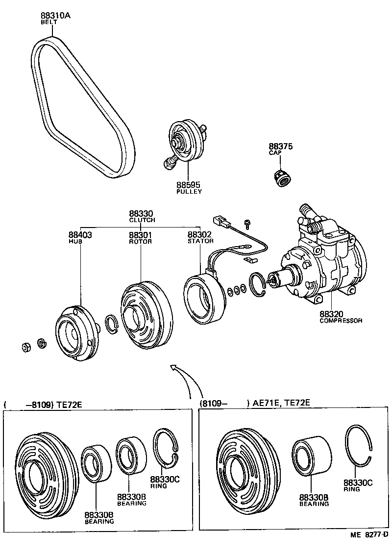 Toyota 88437-12230 BRACKET, COMPRESSOR MOUNTING, NO.7