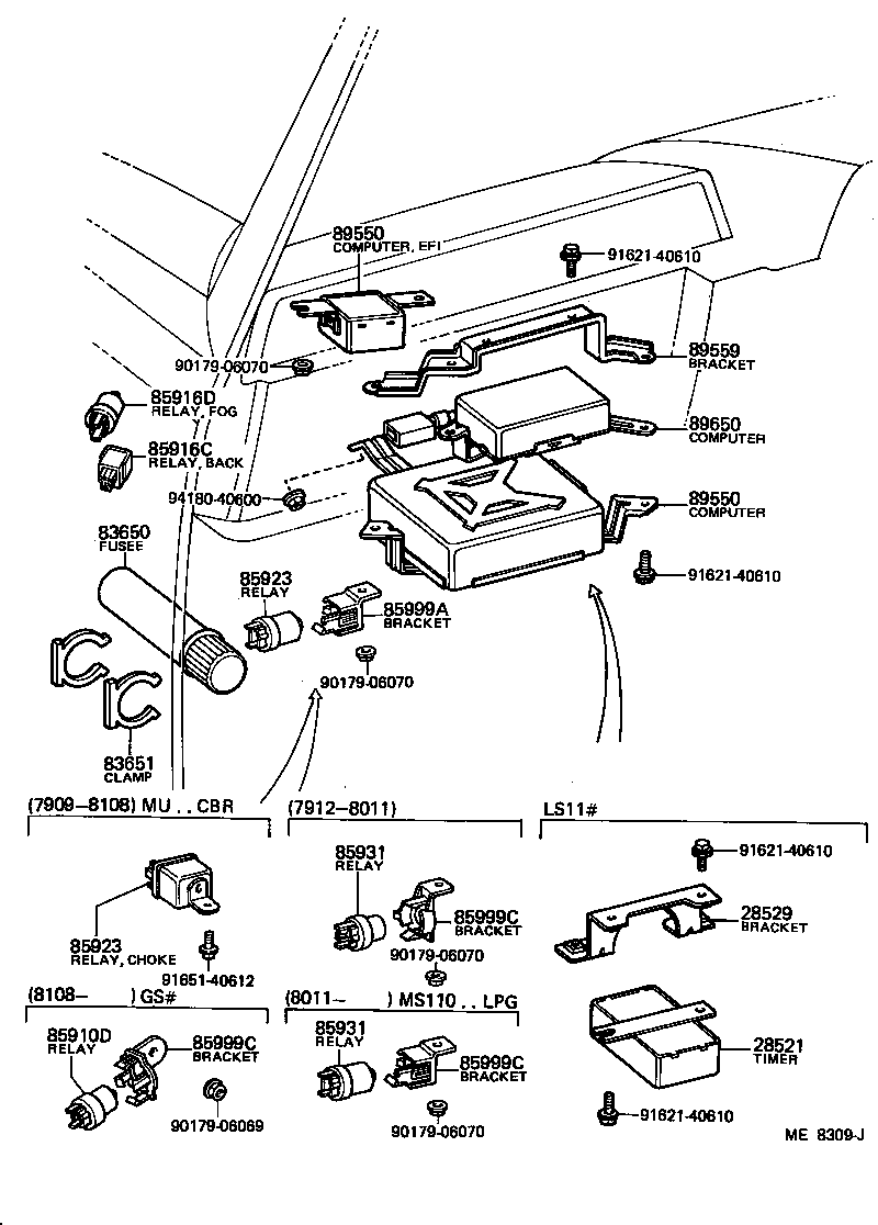 28529-54010 BRACKET, PREHEATING TIMER, NO.1 product image