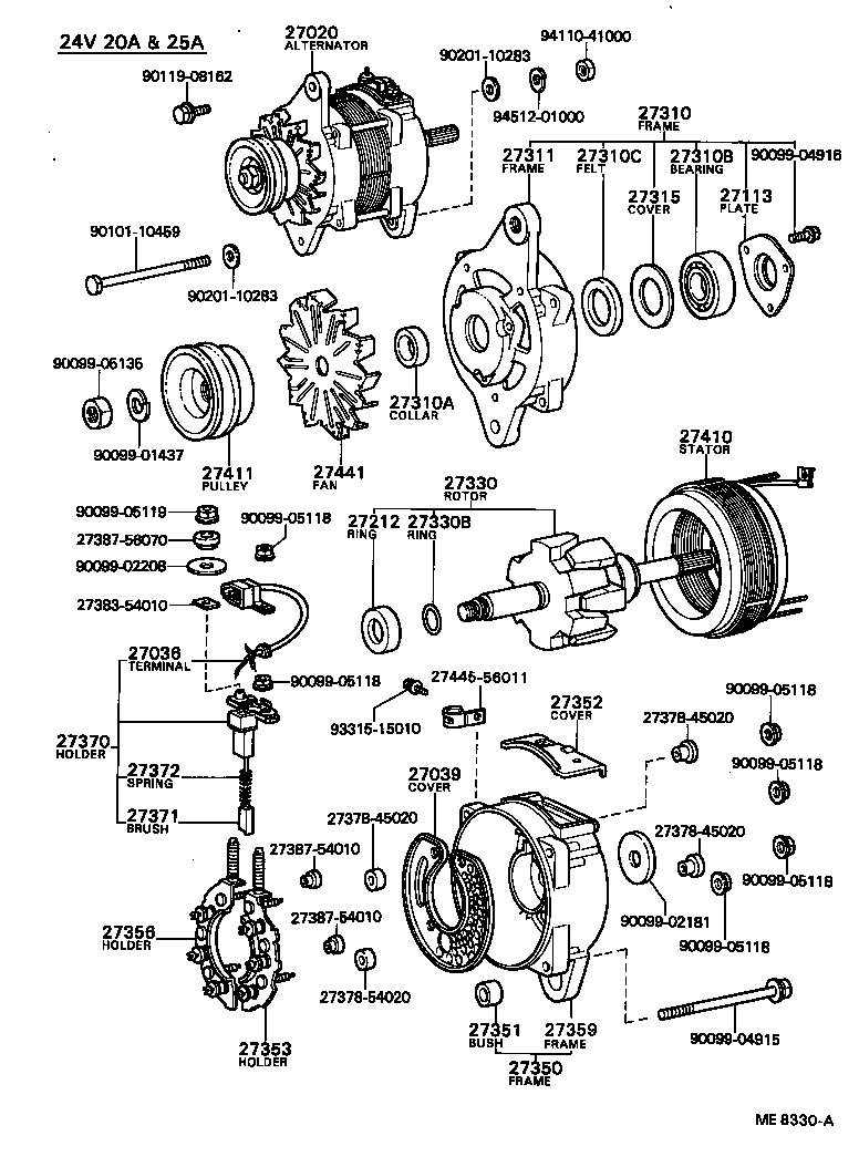 27310-56070 FRAME ASSY, DRIVE END, ALTERNATOR product image