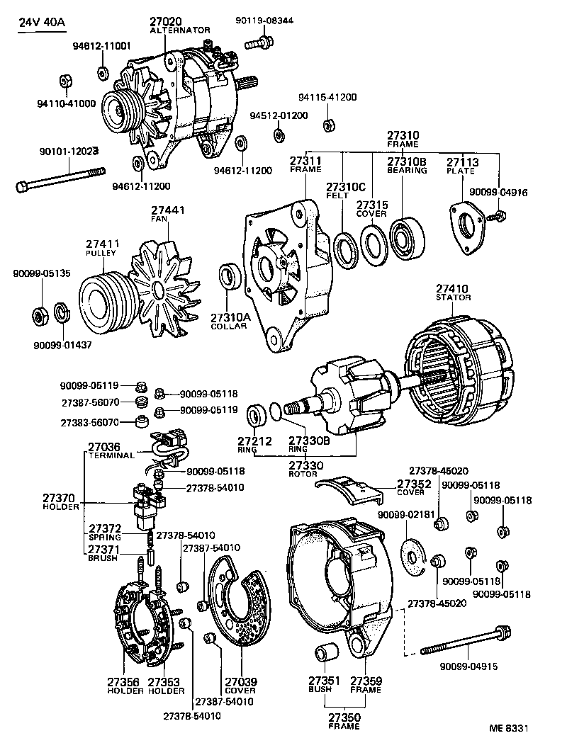 27020-56080 ALTERNATOR ASSY product image