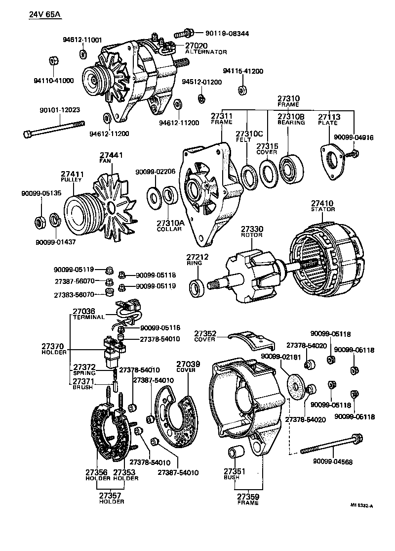 27310-56070 FRAME ASSY, DRIVE END, ALTERNATOR product image