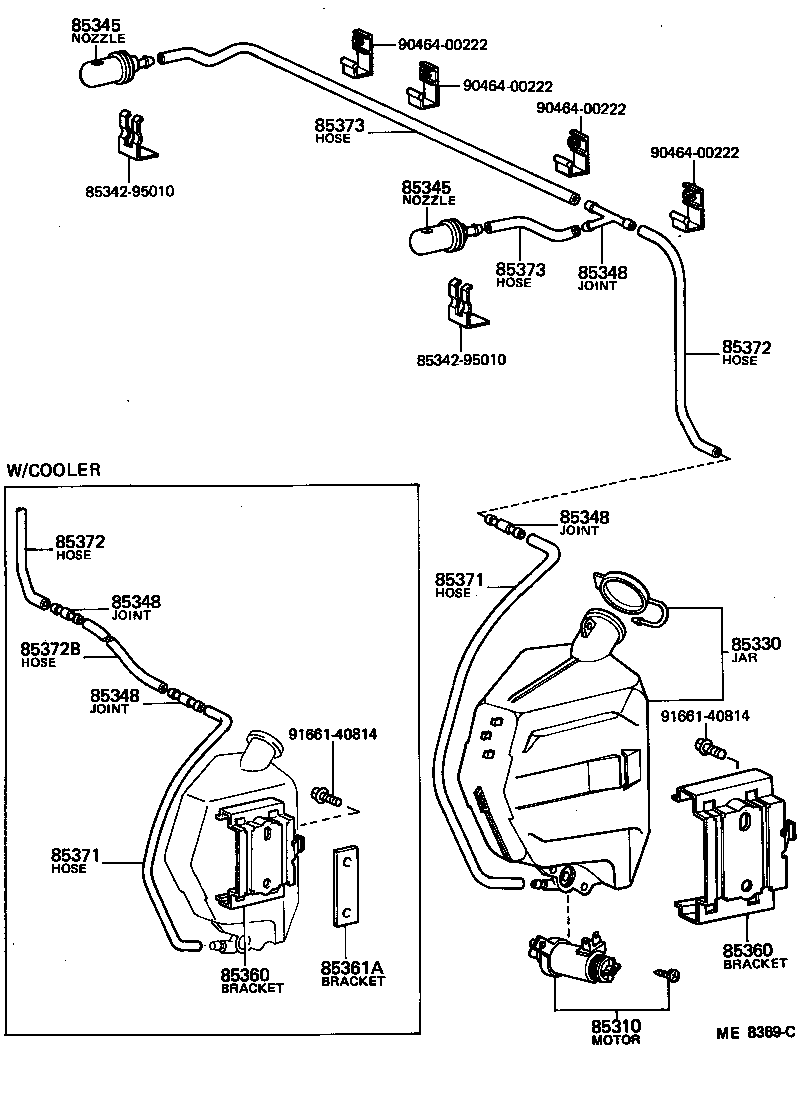 85361-95706 BRACKET ASSY, WINDSHIELD WASHER product image