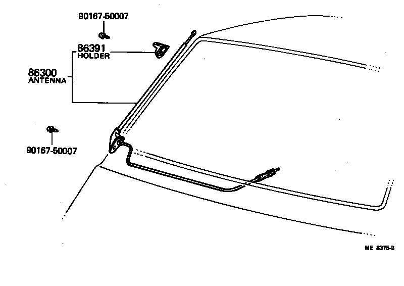 86391-95700 HOLDER, ANTENNA product image