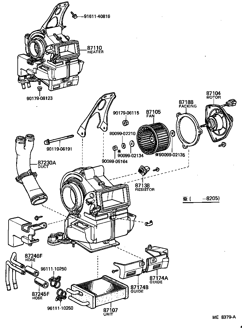 87104-95703 MOTOR SUB-ASSY, HEATER BLOWER product image