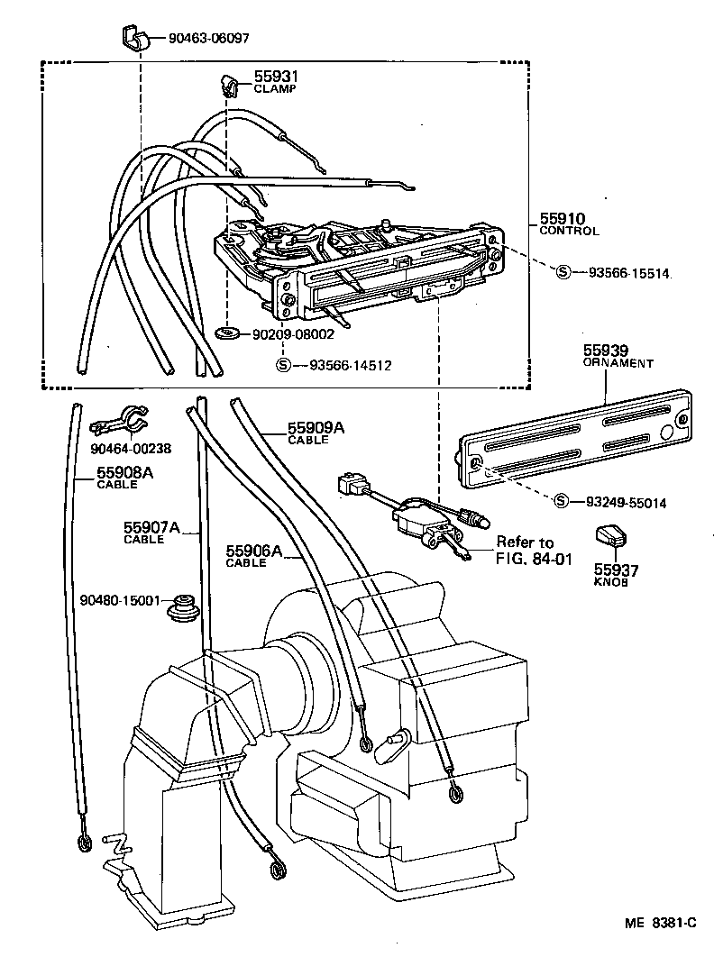 55907-95705 CABLE SUB-ASSY, WATER VALVE CONTROL product image