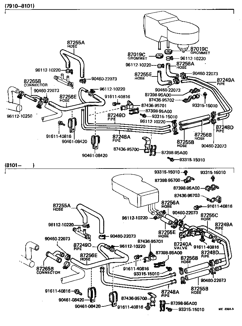 87245-95730 HOSE, HEATER WATER, OUTLET A product image