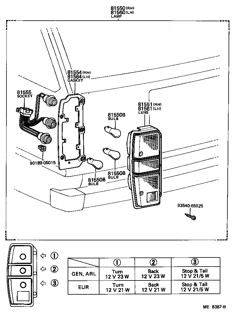 81551-95705 LENS, REAR COMBINATION LAMP, RH product image