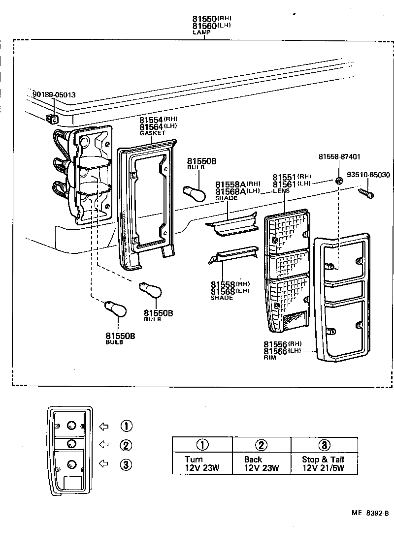 81551-95705 LENS, REAR COMBINATION LAMP, RH product image