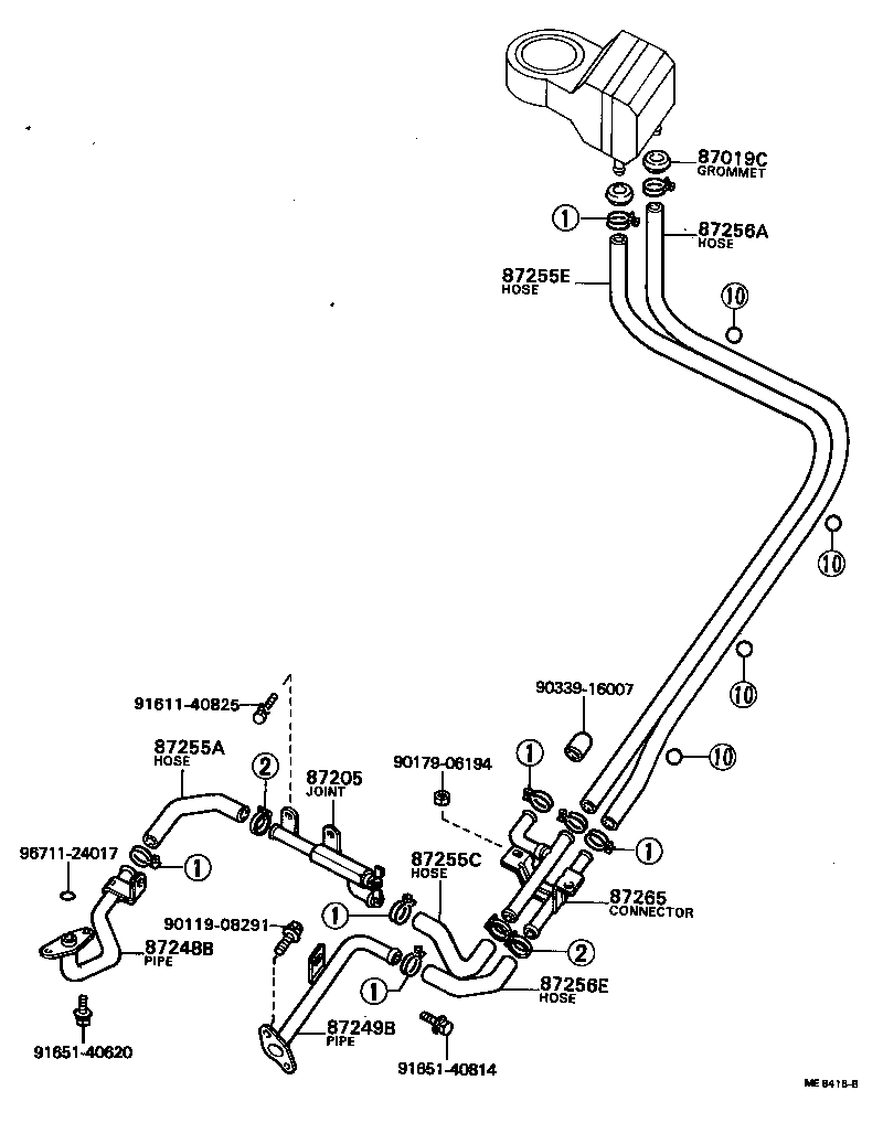 87206-60101 JOINT OR UNION, FRONT HEATER HOSE THROUGH OR INLET VALVE product image