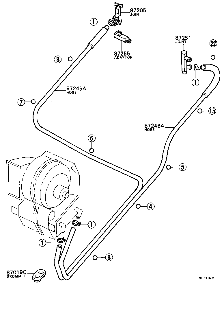 87206-60101 JOINT OR UNION, FRONT HEATER HOSE THROUGH OR INLET VALVE product image