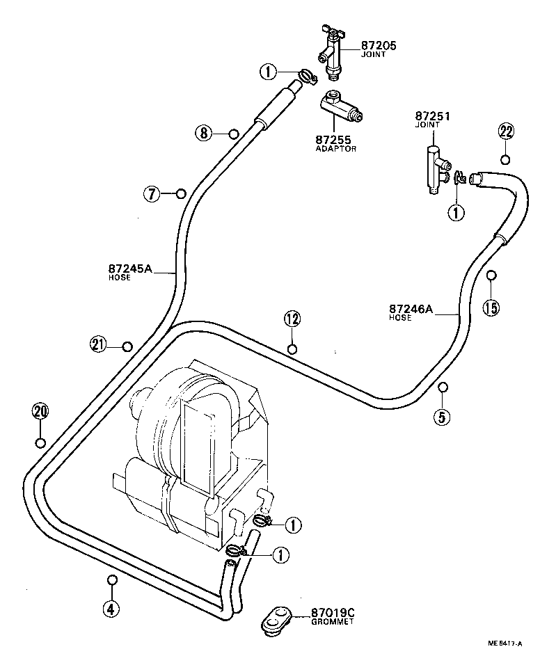 87206-60101 JOINT OR UNION, FRONT HEATER HOSE THROUGH OR INLET VALVE product image